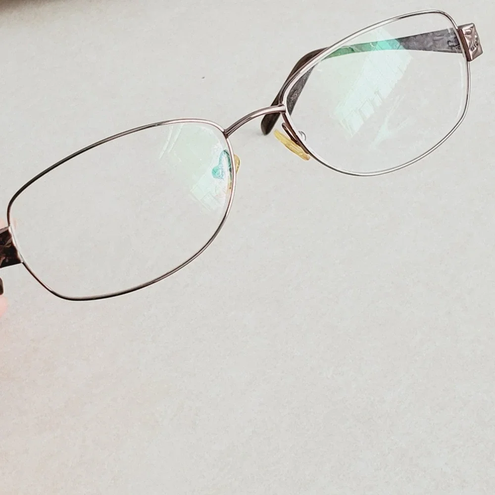 Splendor Eyeglasses‎ Frames Textured Brown Metal Geometric SP 702 55-16-140